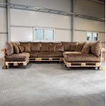 Paletové sedenie Golden Garden GG94/1 - Podsedáky a Vankúše "FIT IN" 120cm x 80cm x 15cm - penový granulát - capuccino